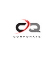 cq modern letter logo design with swoosh vector image