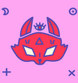 red fox head with various mystic signs vector image vector image