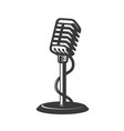 retro style microphone isolated on white vector image