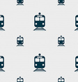 train icon sign seamless pattern with geometric vector image vector image