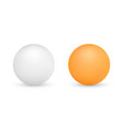 white and orange ping-pong balls isolated vector image