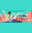 hippie peace music hippy black man playing guitar vector image