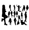 isolated silhouette teen girl collection vector image