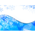 wavy frame with snowflakes vector image vector image