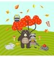 forest animals on autumn meadow vector image vector image