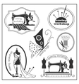 sketch sewing lable and logotype in vintage style vector image