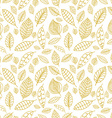 white and gold seamless pattern with leaves styles vector image