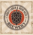 beer colored retro emblem badge label or logo vector image vector image