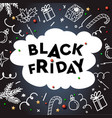 black friday sale template with doodle decorative vector image