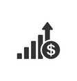 growth arrow icon in flat style revenue on white vector image