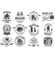 set of boxing club and ice hockey badge logo vector image