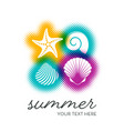 summer card with seashells vector image