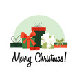 christmas background with red and green vector image vector image