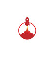 creative red rocket circle logo vector image vector image