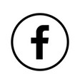 facebook black and whit circle logo vector image