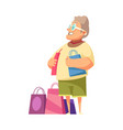shopaholic cartoon vector image vector image