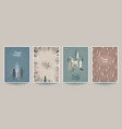 collection of four trendy christmas cards vector image vector image