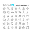 diversity and inclusion linear icons set vector image