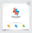 plus symbol medical health logo design vector image