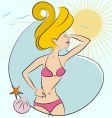beach girl vector image vector image