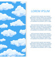 cartoon clouds on blue sky banner template vector image