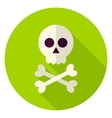 dead man skull circle icon vector image vector image