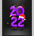 happy new 2022 year vertical banner red air vector image