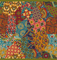 paisley arabesque damask fabric patchwork vector image vector image