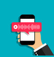 voice message in smartphone sound bubble in chat vector image vector image