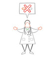 cartoon doctor man with speech bubble and saying vector image