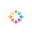 colorful abstract people circle team logo vector image