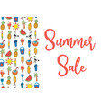 sale banner with summer icons pattern vector image