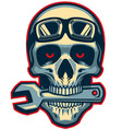 skull rider bite a wrench vector image