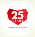 25 anniversary heart logo vector image