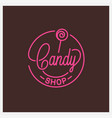 candy shop logo round linear logo store vector image vector image