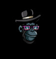 cool gorilla wearing glasses and hat vector image