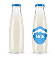 glass bottle of milk isolated on white background vector image