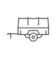 transportation trailer line icon vector image vector image