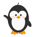 cute baby penguin icon in standing hi pose vector image