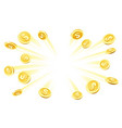 gold coins explosion vector image vector image