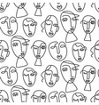 people one line drawing women faces pattern vector image vector image
