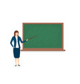 teacher near the class blackboard school vector image vector image