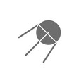 sputnik rocket grey icon isolated on white vector image
