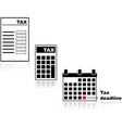 tax form calculator and deadline vector image
