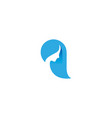 creative blue hair female logo vector image