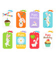 happy birthday cards and invitation tags vector image vector image