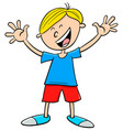 happy kid boy character cartoon vector image