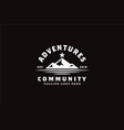 simple bold black mountain adventure outdoor logo vector image vector image