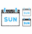 sunday calendar page composition icon uneven vector image