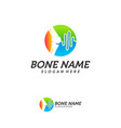 bone joint pulse logo design inspiration vector image